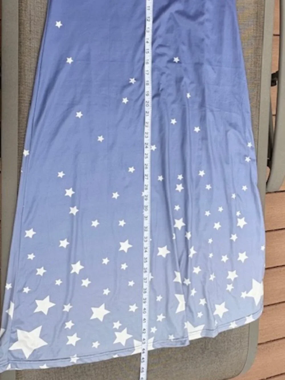 Blue ombre maxi dress stars sz S beach dress